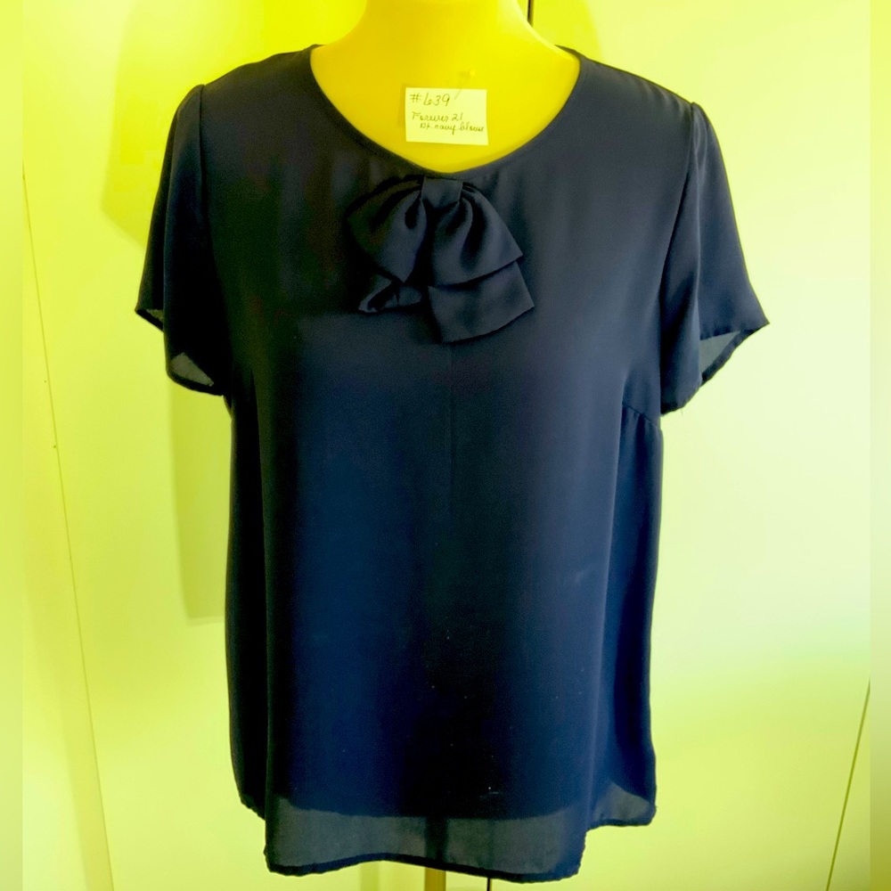 Forever 21 - Dark Navy short sleeve blouse.  Size L